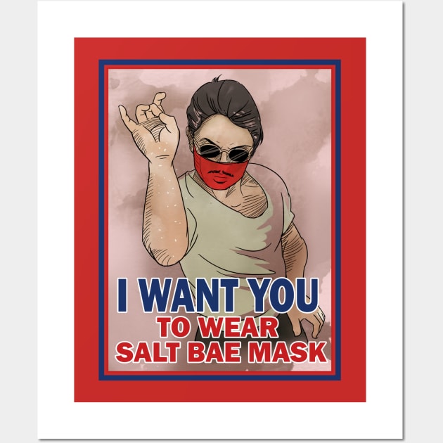 Salt Bae Mask Wall Art by peekxel